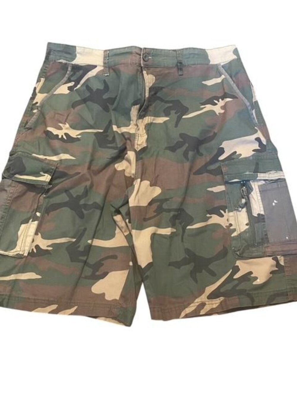Beverly Hills Polo Club Shorts Men Size 42 Camo Army Green Cargo Relax Fit